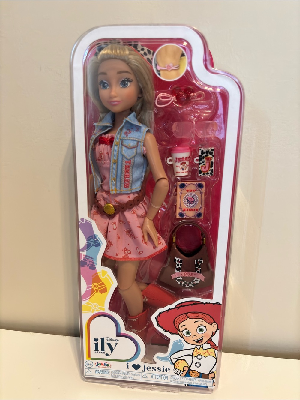Disney ILY Jessie Doll in Pink Dress with Denim Vest